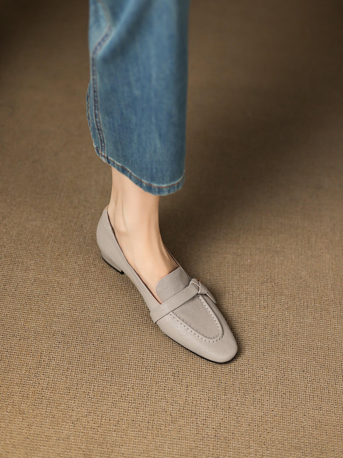 TinaCus Handmade Women's Genuine Leather Closed Toe Slip-on Office Loafer Shoes with Decor Buckle