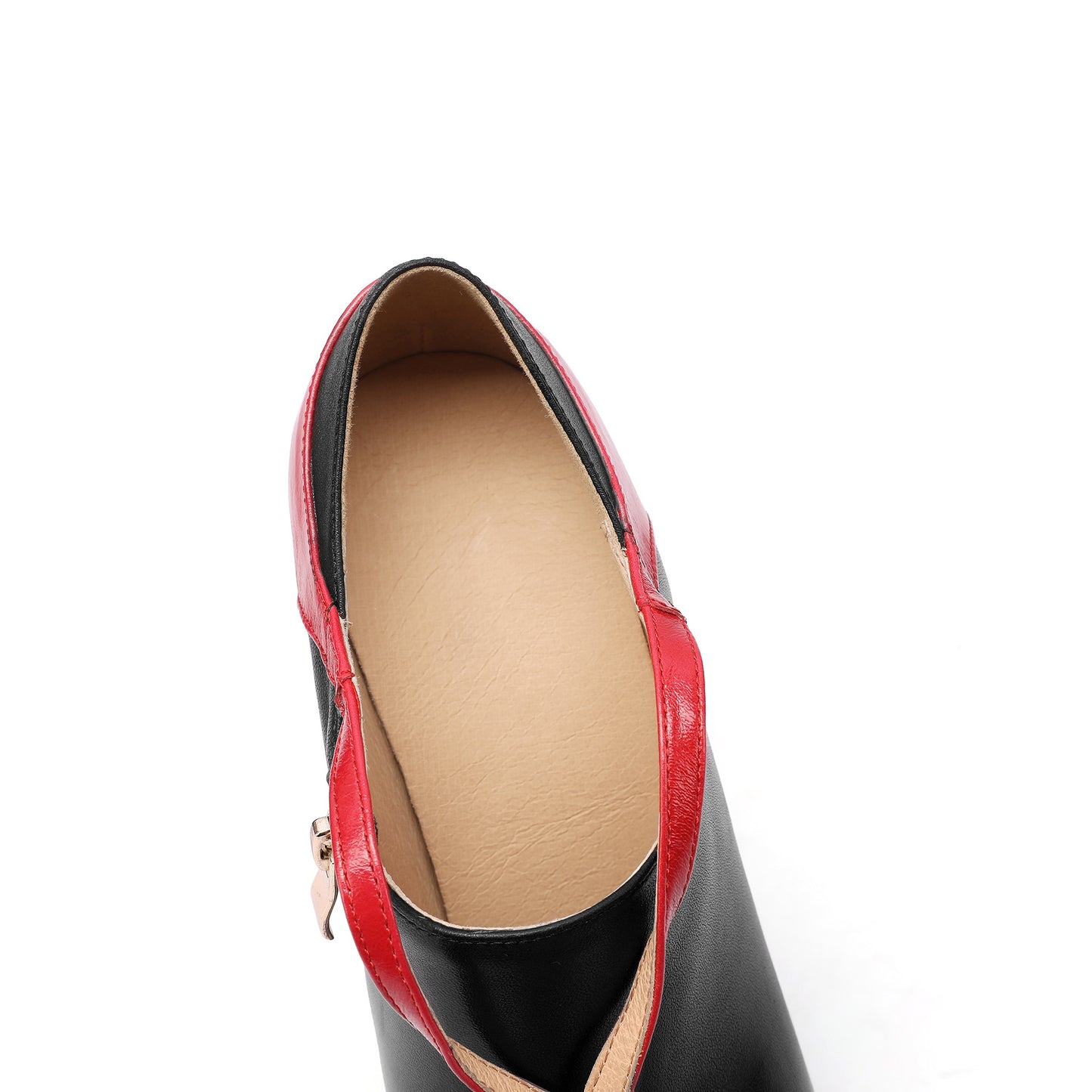 TinaCus Women's Pointed Toe Handmade Ankle Strap Buckle Platform Stiletto High Heels Zip Up Genuine Leather Pumps