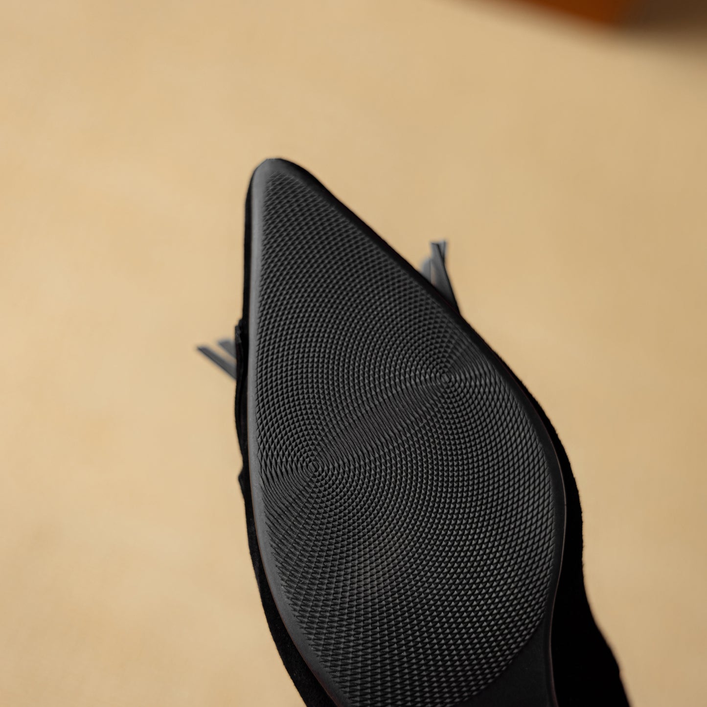 TinaCus Suede Leather Women's Pointed Toe Handmade Tassels Low Heels Pumps Shoes