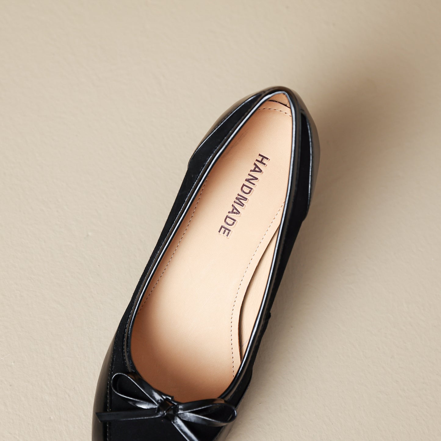 TinaCus Handmade Women's Suede Leather Round Toe Slip On Mid Wedge Heel Pumps Shoes