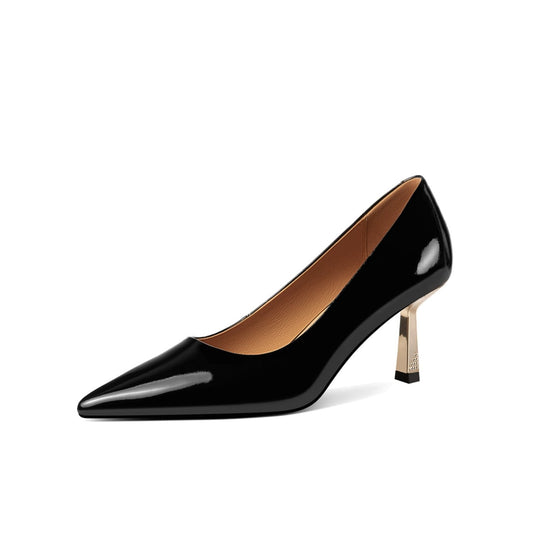 TinaCus Handmade Women's Slip On Glossy Patent Leather Stiletto Heel Pumps