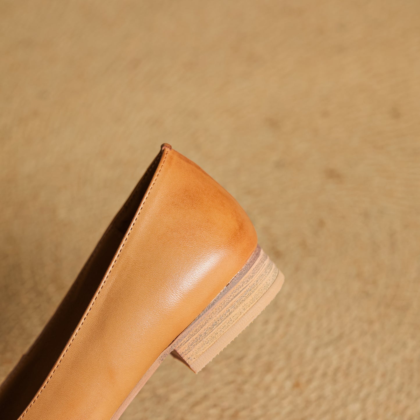 TinaCus Women's Square Toe Genuine Leather Handmade Knot Slip on Comfortable Flat Shoes