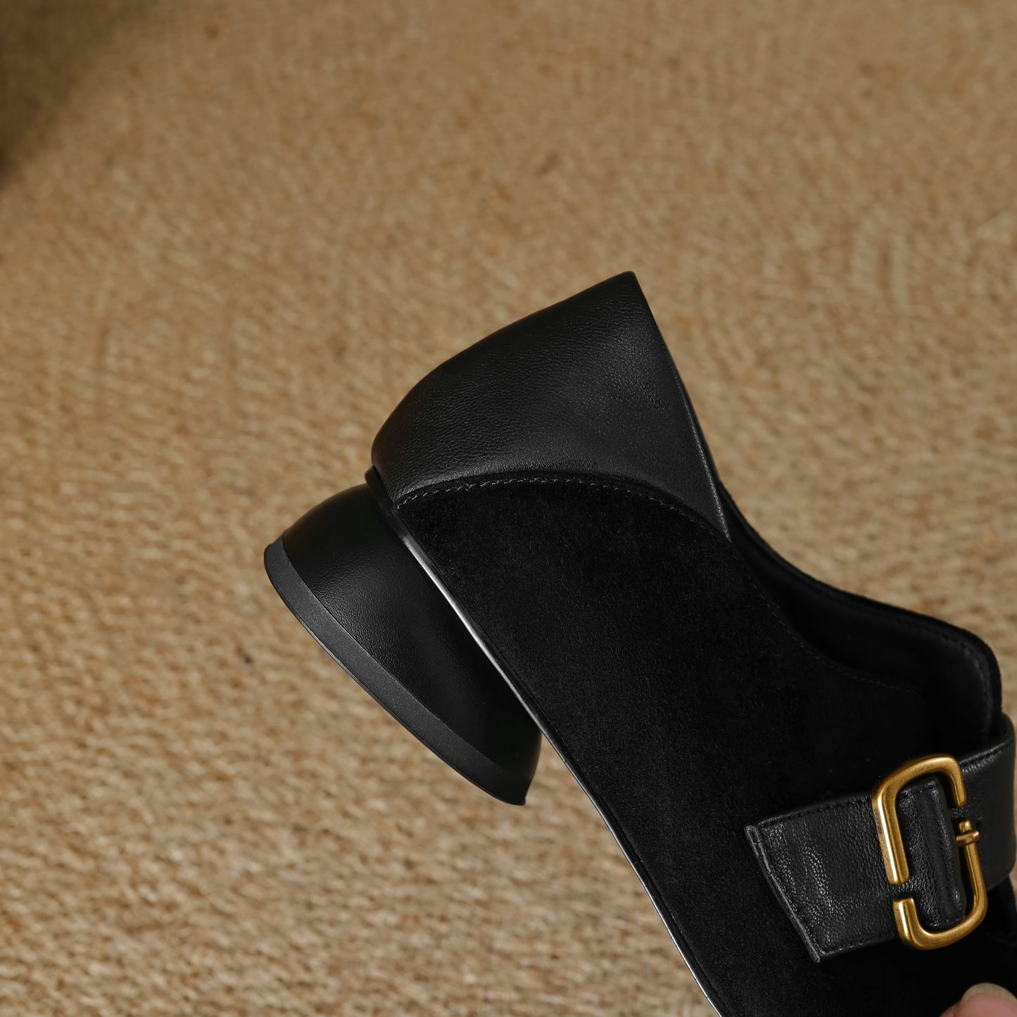 TinaCus Women's Cap Toe Suede & Genuine Leather Handmade Strap Buckle Low Heels Loafers Shoes