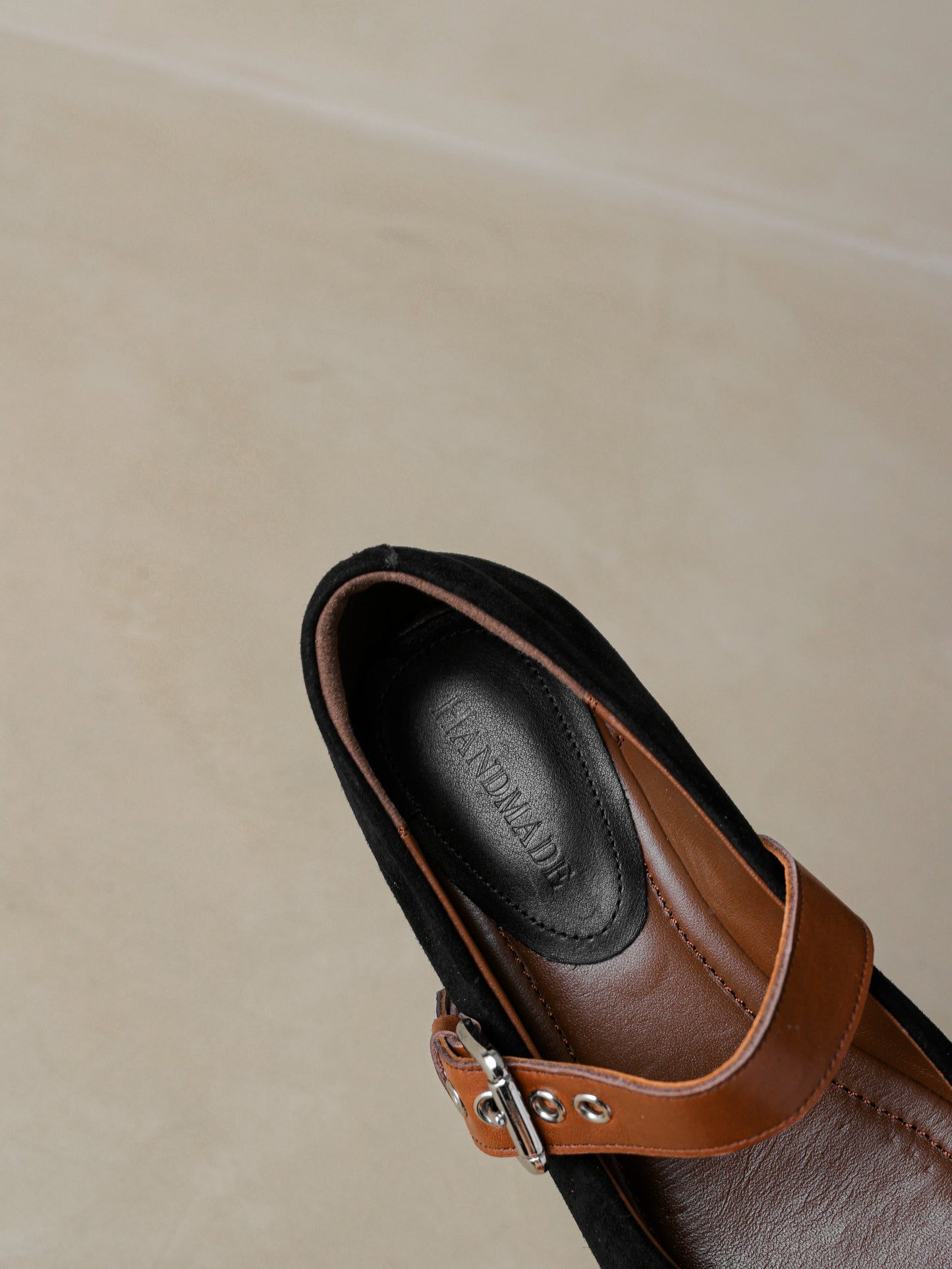 TinaCus Suede Leather Women's Square Toe Handmade Bowknot Comfortable Flat Shoes with Strap Buckle