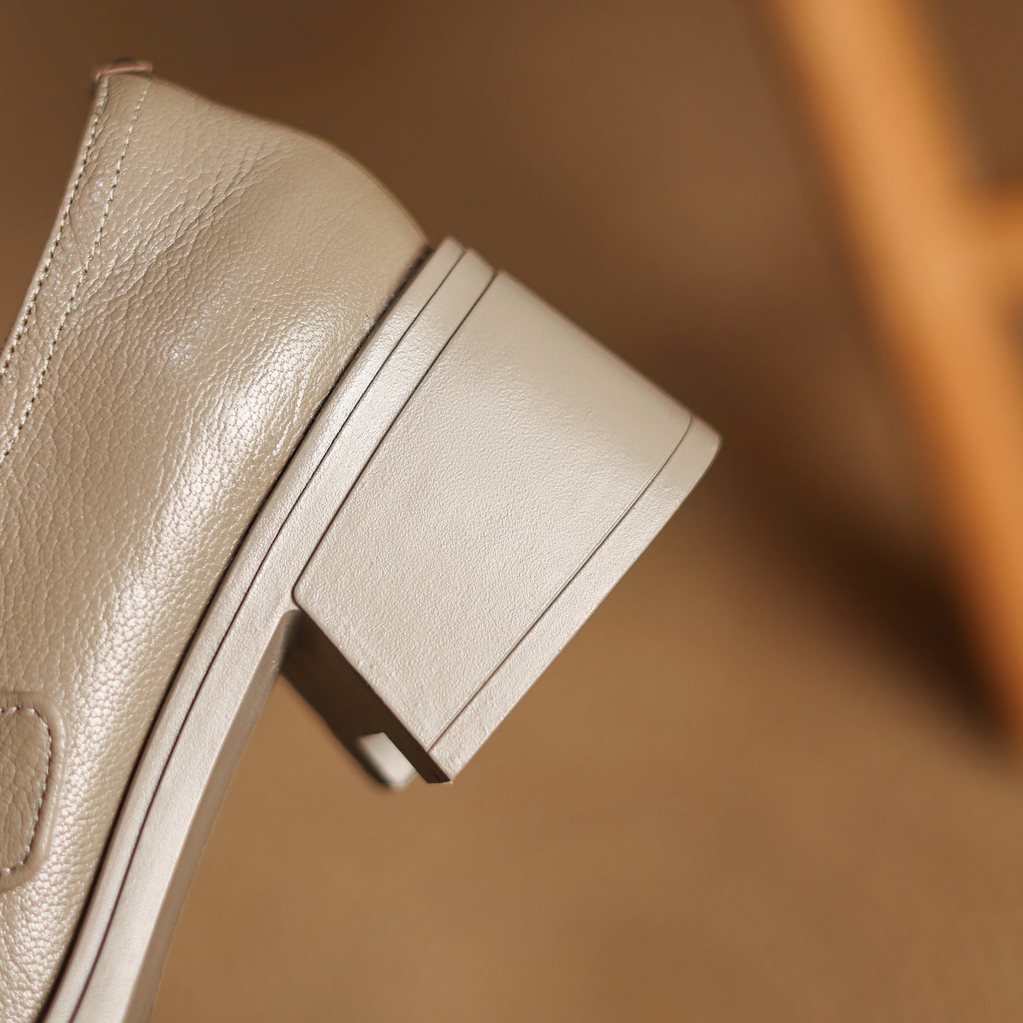 TinaCus Genuine Leather Handmade Chunky Heels Women's Square Toe Trendy Pumps Shoes