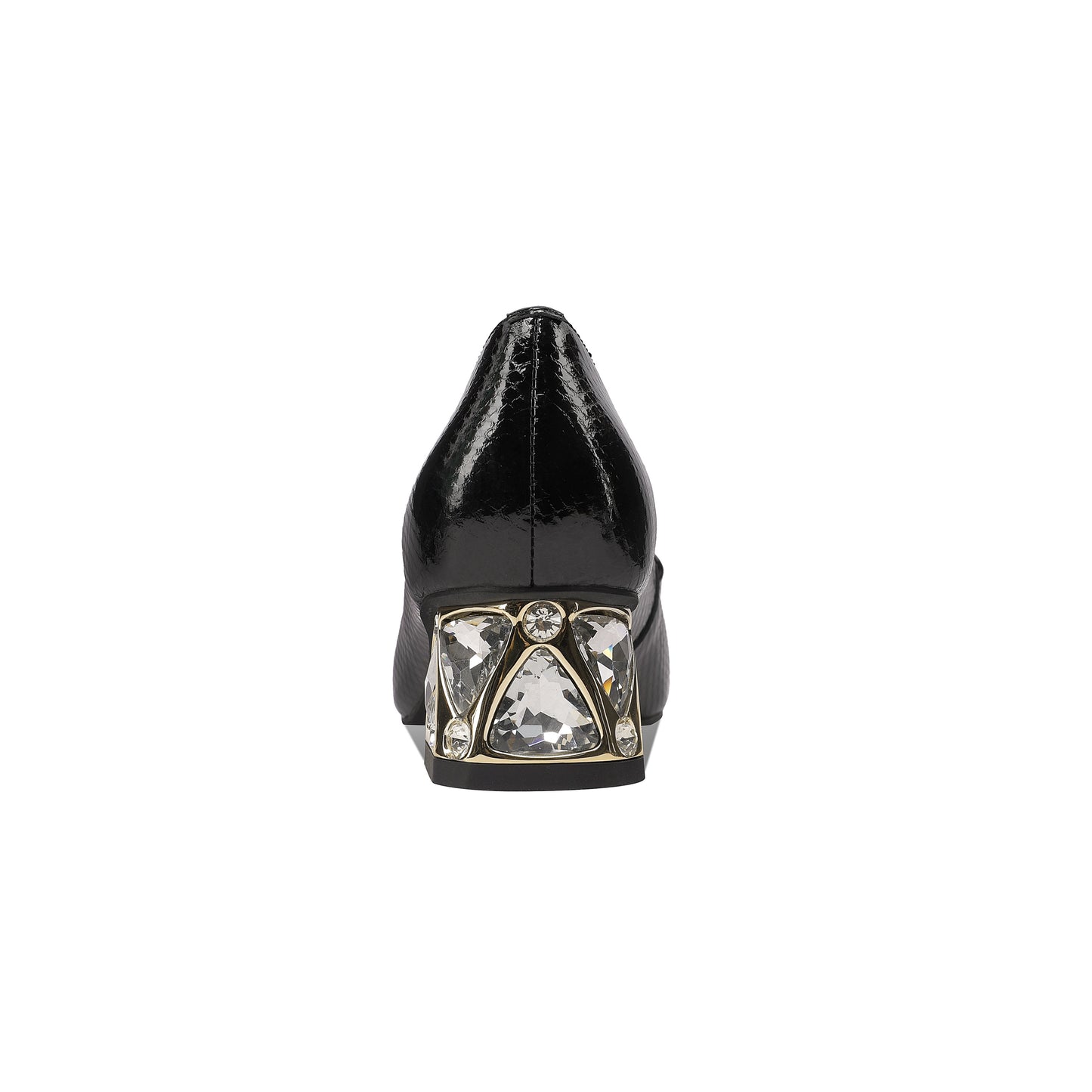 TinaCus Women's Square Toe Handmade Crystal Heels Genuine Leather Slip on Chic Loafers Shoes