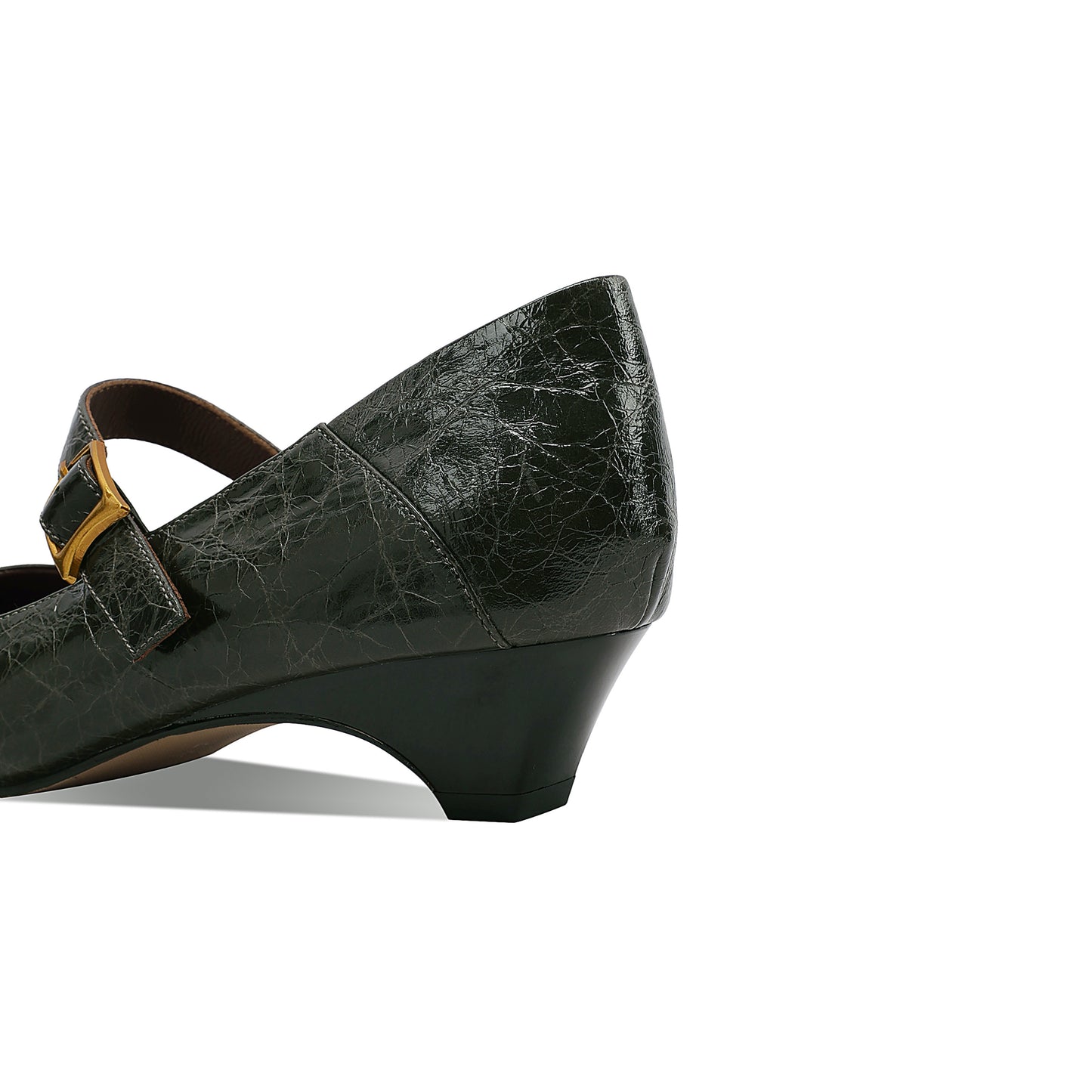 TinaCus Women's Pointed Toe Handmade Strap Buckle Genuine Leather Low Heels Dress Pumps Shoes