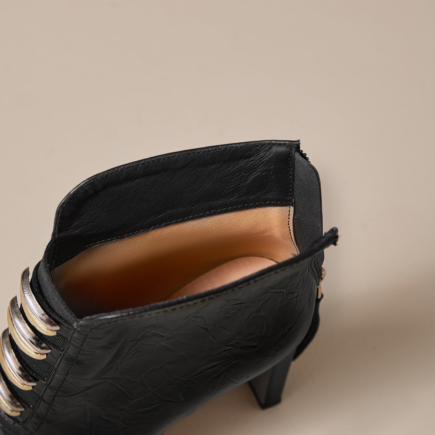 TinaCus Handmade High Heels Ankle Boots Women's Pointed Toe Genuine Leather Back Zip up Chic Booties