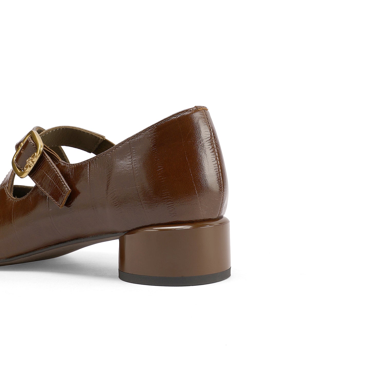 TinaCus Women’s Square Toe Genuine Leather Low Block Heel Handmade Cross Strap Mary Jane Shoes