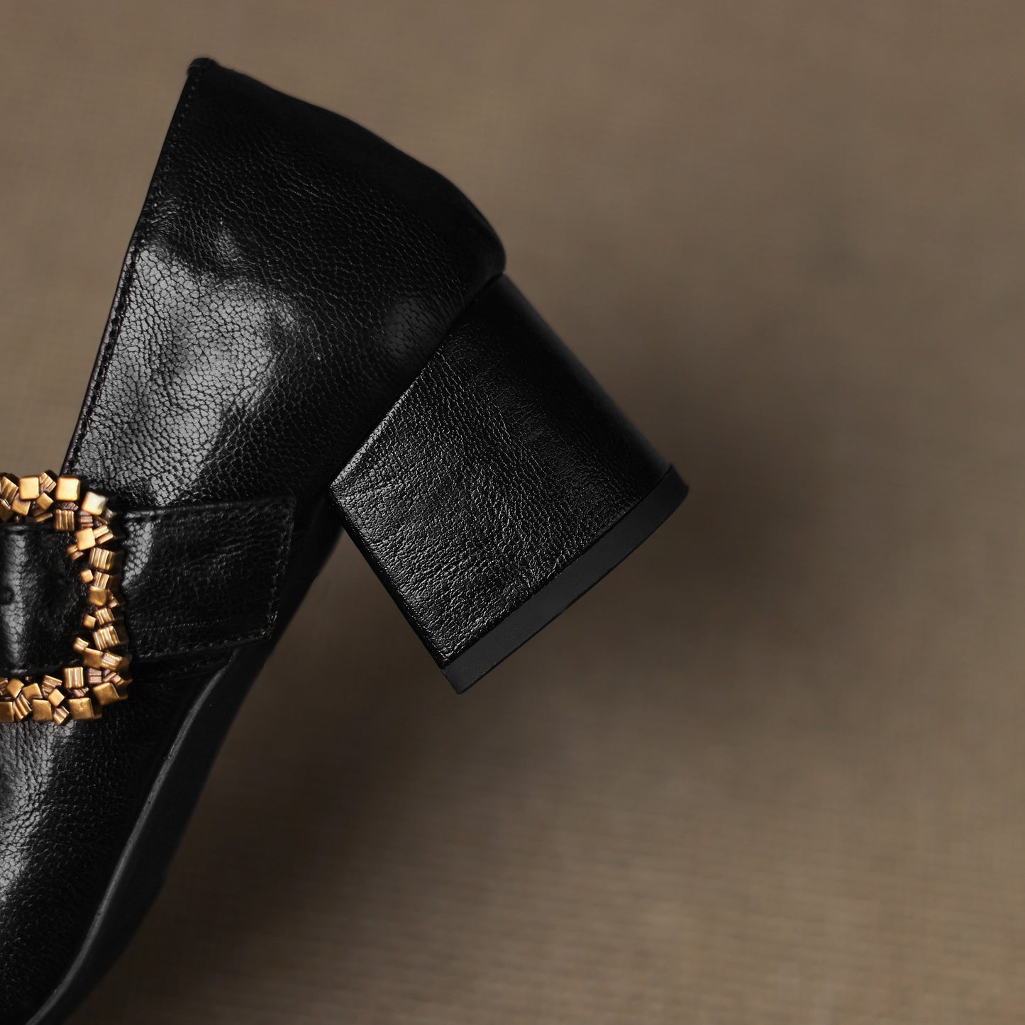 TinaCus Genuine Leather Handmade Buckles Women's Round Toe Chunky Heels Mary Jane Shoes