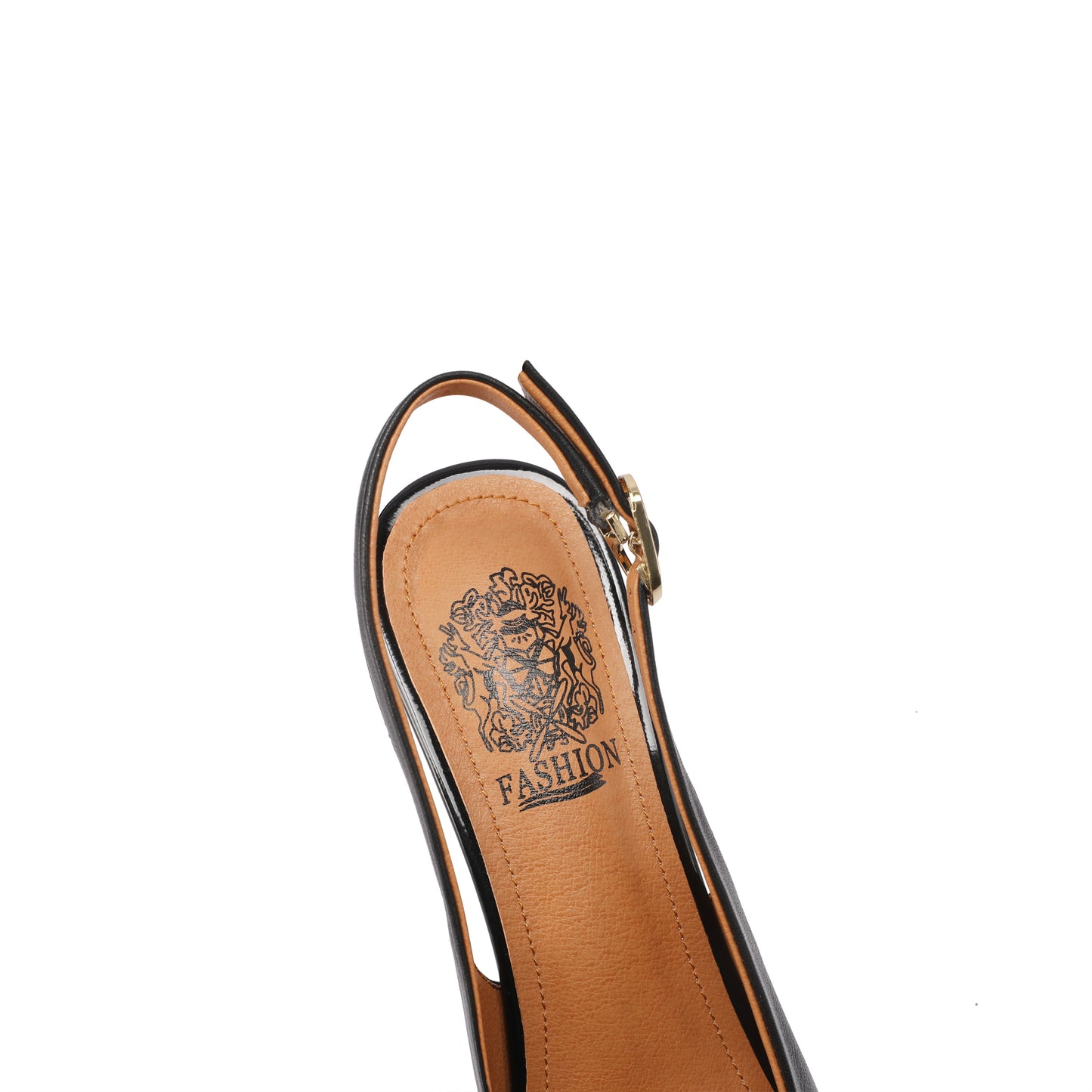 TinaCus Women's Handmade Genuine Leather Pointed Toe Buckle Mid Heel Slingback Sandal Heels