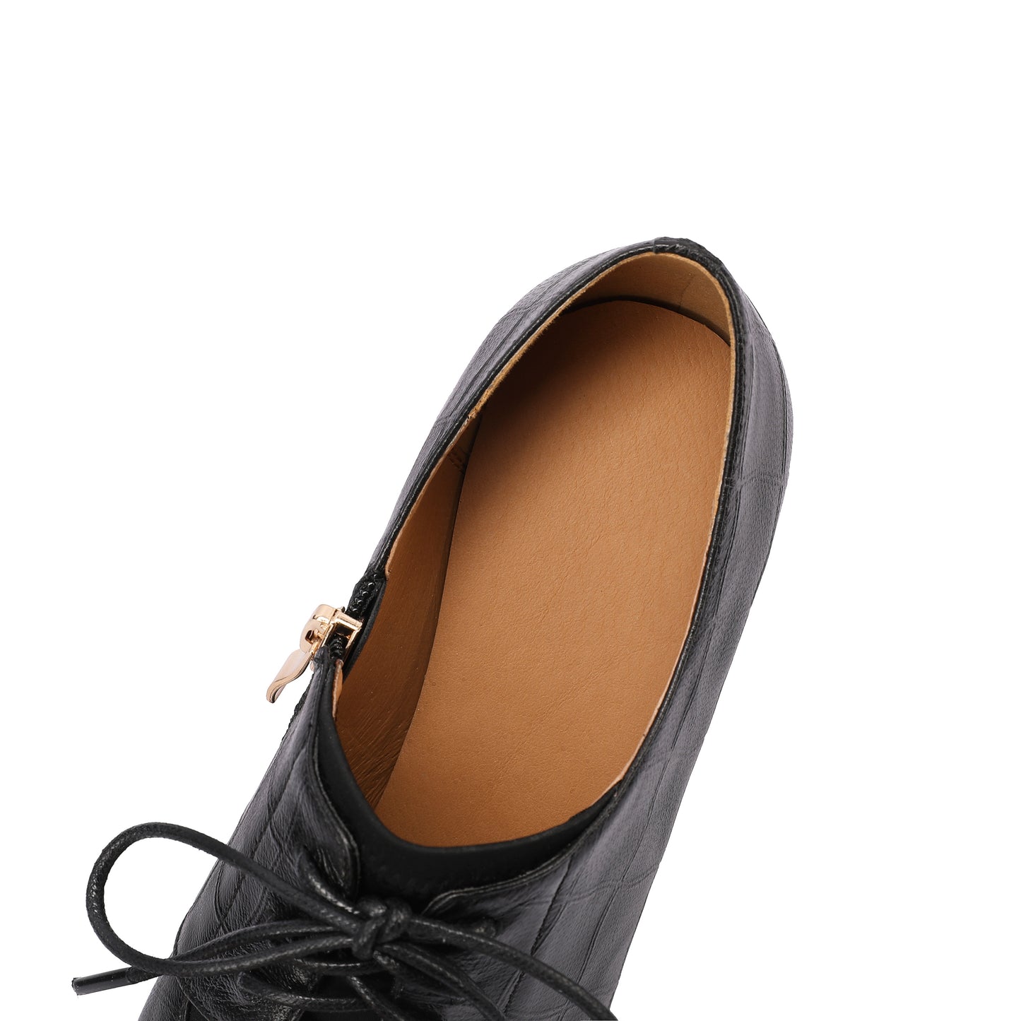 TinaCus Women's Square Toe Handmade Selftie with Zipper Genuine Leather Spool Heels Pumps Shoes