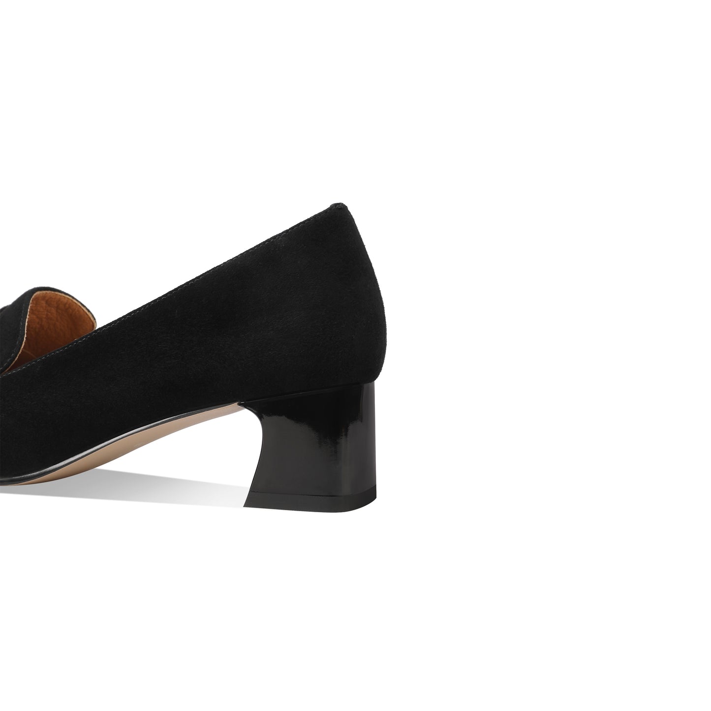 TinaCus Women's Square Toe Handmade Bowknot Suede Leather Low Chunky Heels Cute Loafers Shoes