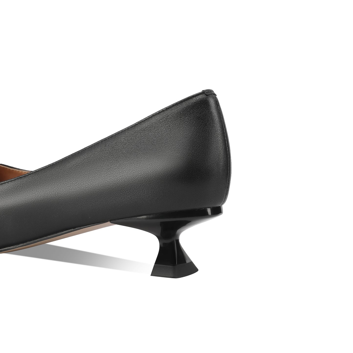 TinaCus Women's Handmade Genuine Leather Pointed Toe Kitten Heel Pumps Shoes