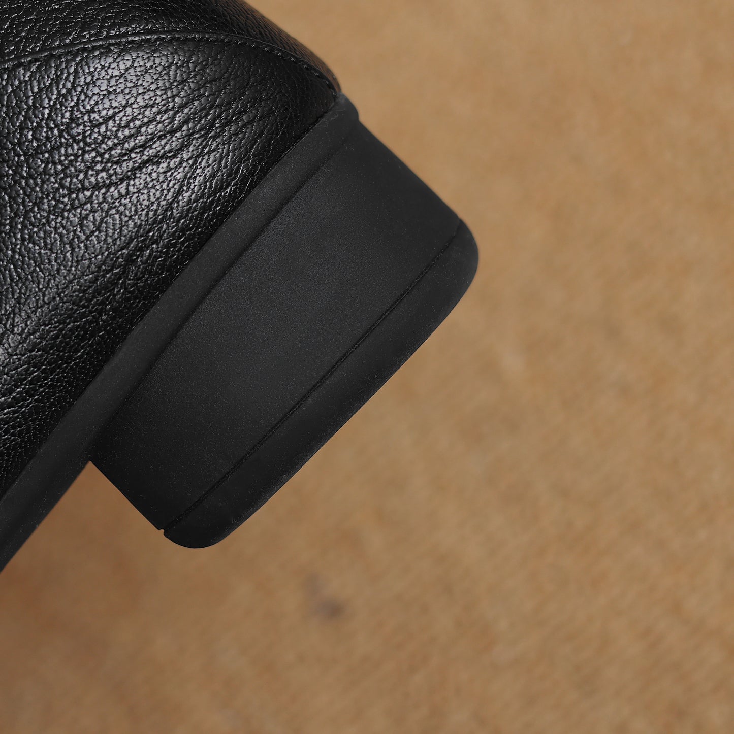 TinaCus Women's Pointed Toe Soft Genuine Leather Low Chunky Heels Handmade Pumps Shoes