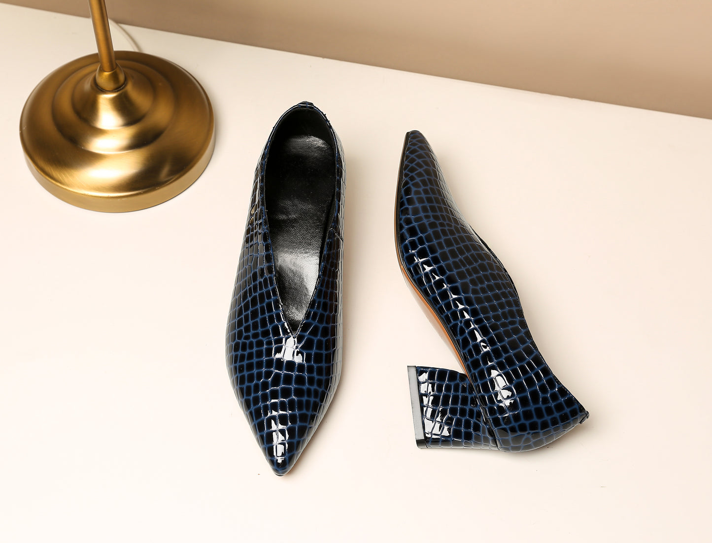 TinaCus Handmade Women's Patent Leather Slip On Printed Snakeskin Casual Shoes