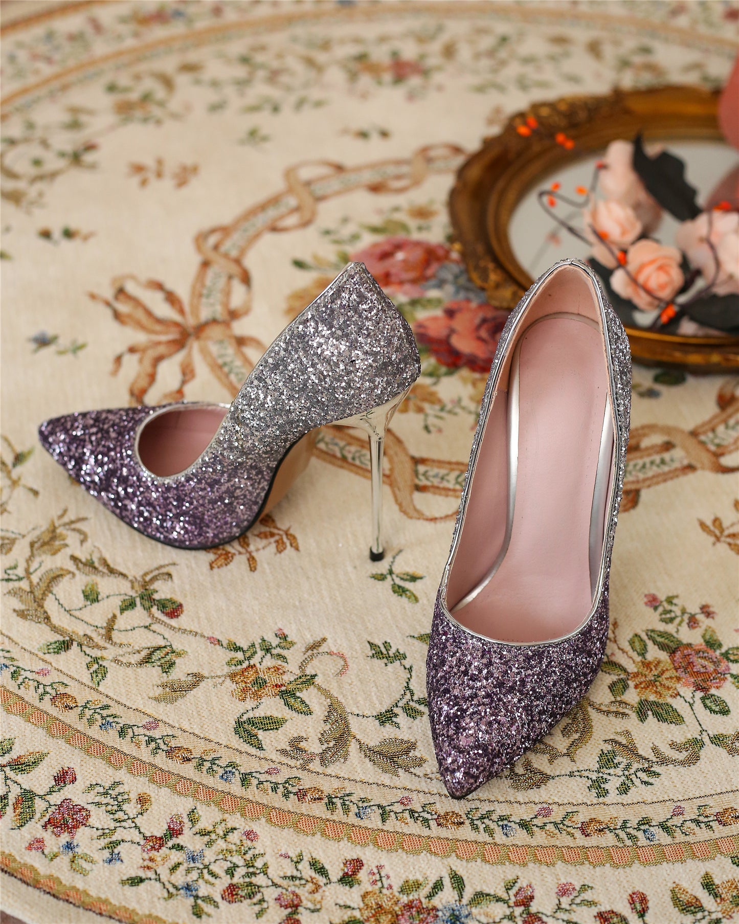 TinaCus Women's Handmade Glittering Leather Chic Pointed Toe Super High Stiletto Heel Pumps Shoes