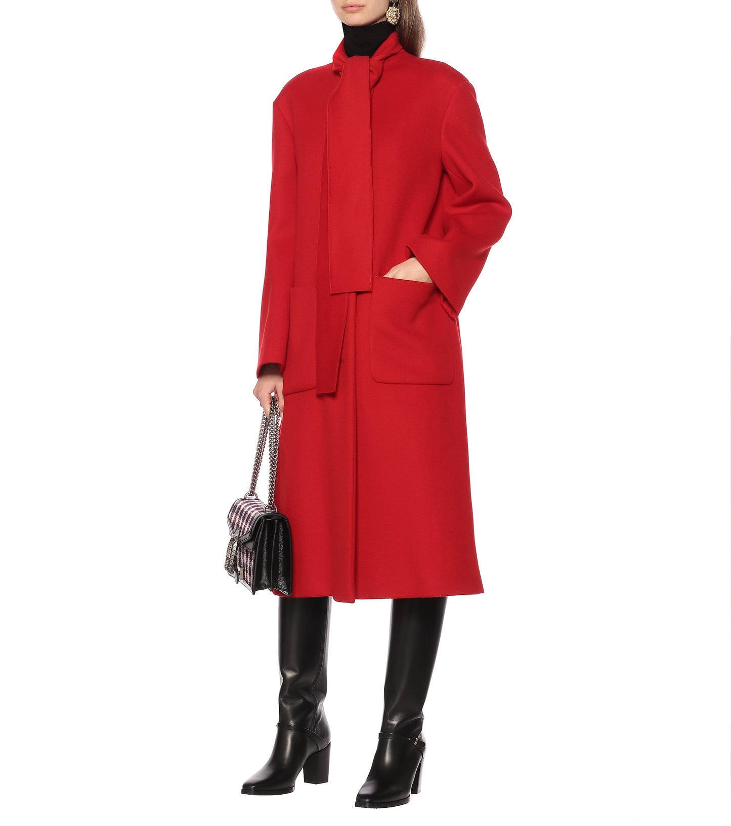 TinaCus Women's Square Toe Handmade Genuine Leather Side Zip Buckle Mid Chunky Heel Classic Knee High Boots