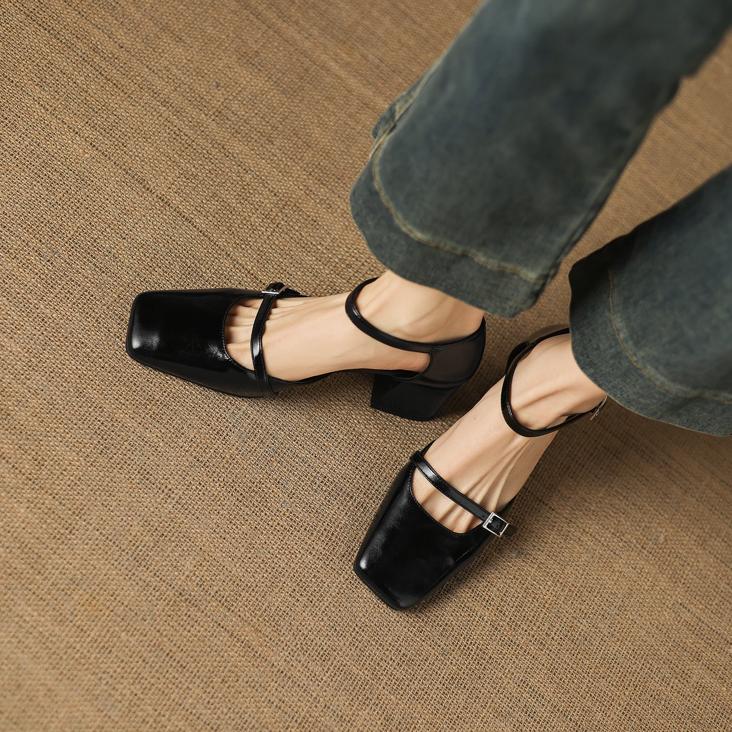 TinaCus Women's Closed Toe Sandals Genuine Leather Handmade Ankle Buckle Straps Dressy Mary Jane Shoes