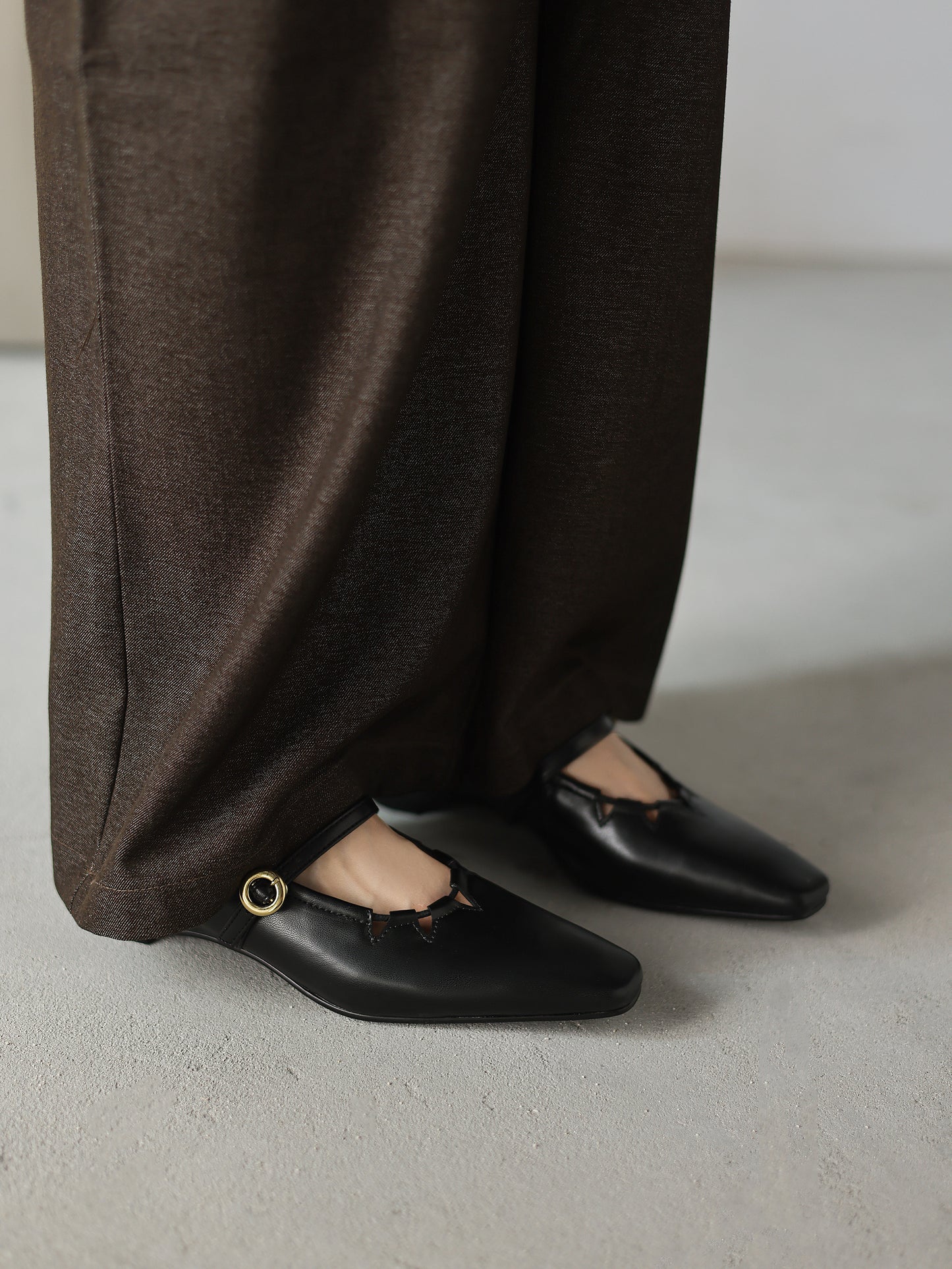 TinaCus Handmade Women's Genuine Leather Comfortable Square Toe Adjustable Buckle Dress Mary Jane Flats Shoes