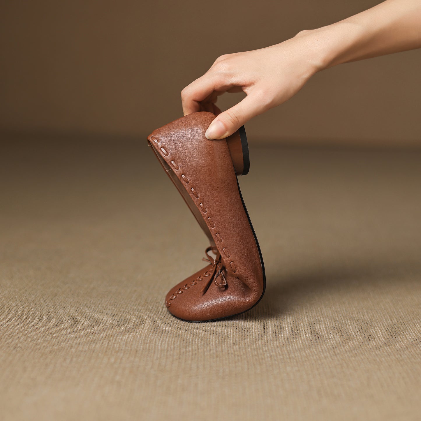 TinaCus Handmade Women's Genuine Leather Square Toe Stitching Office Dress Ballet Flats Shoes with Bowknot