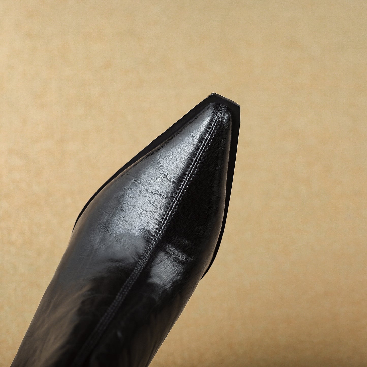 TinaCus Women's Pointed Toe Genuine Leather Handmade Chunky Heels Back Zip up Ankle Boots