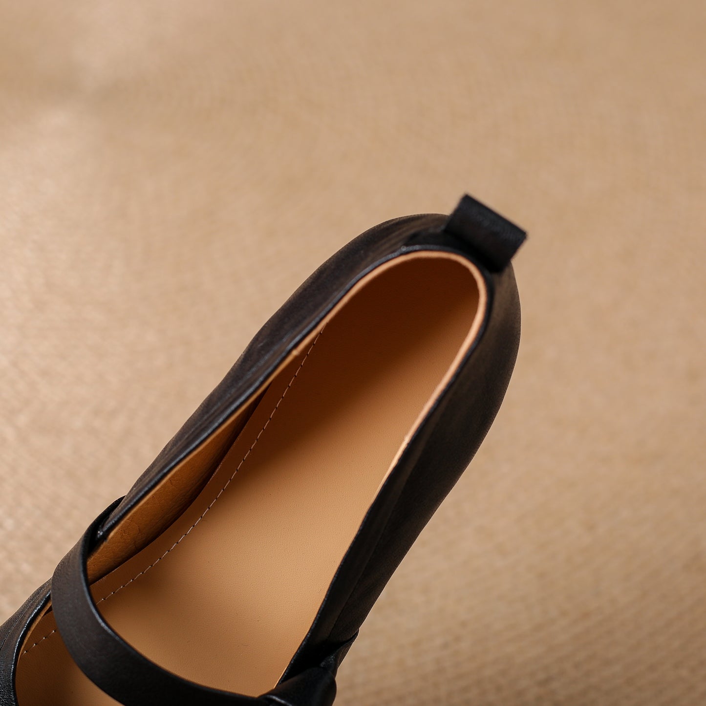 TinaCus Handmade Women's Genuine Leather Almond Toe Slip-on Soft Office Mary Jane Flats Shoes