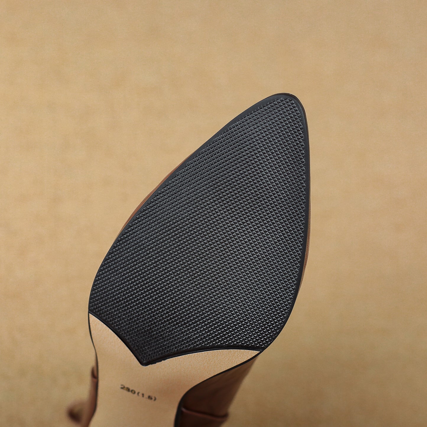 TinaCus Women's Pointed Toe Genuine Leather & Knitted Fabric Handmade Chunky Heels Zip up Ankle Boots