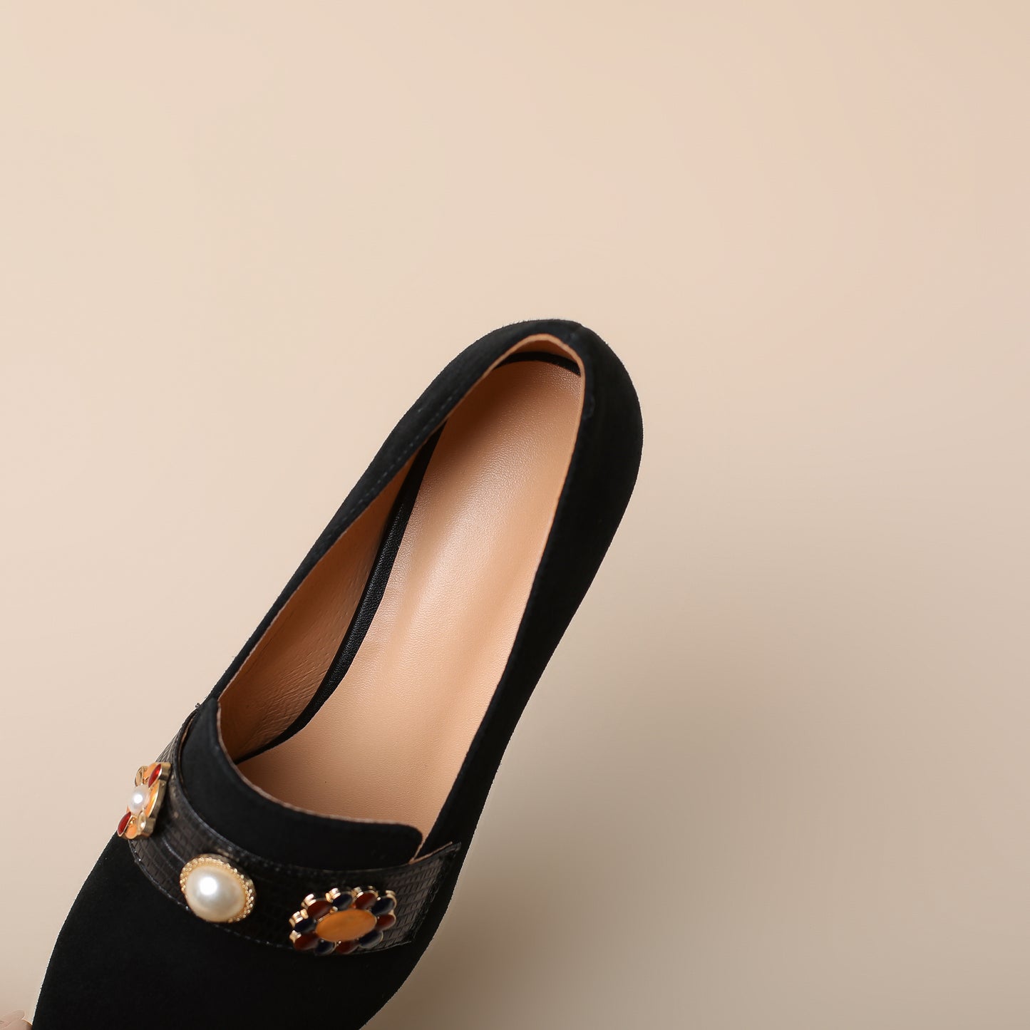 TinaCus Women's Cap Toe Handmade Stiletto Mid Heels Suede Leather Trendy Pumps Shoes