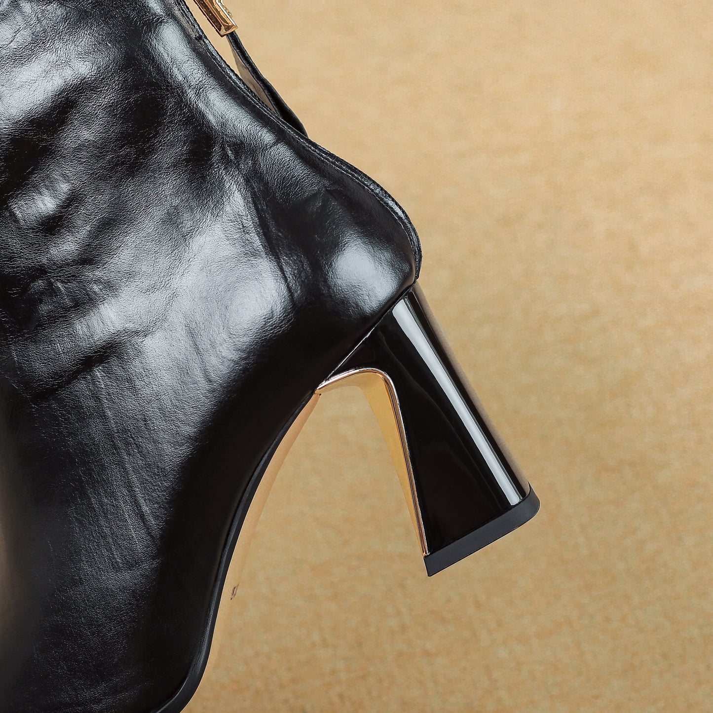 TinaCus Women's Cap Toe Genuine Leather Ankle Boots Handmade High Heels with Back Zipper