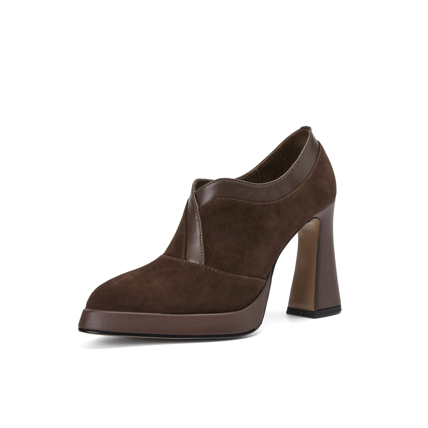 TinaCus Women's Suede Leather Handmade Platform High Heel Pumps Shoes