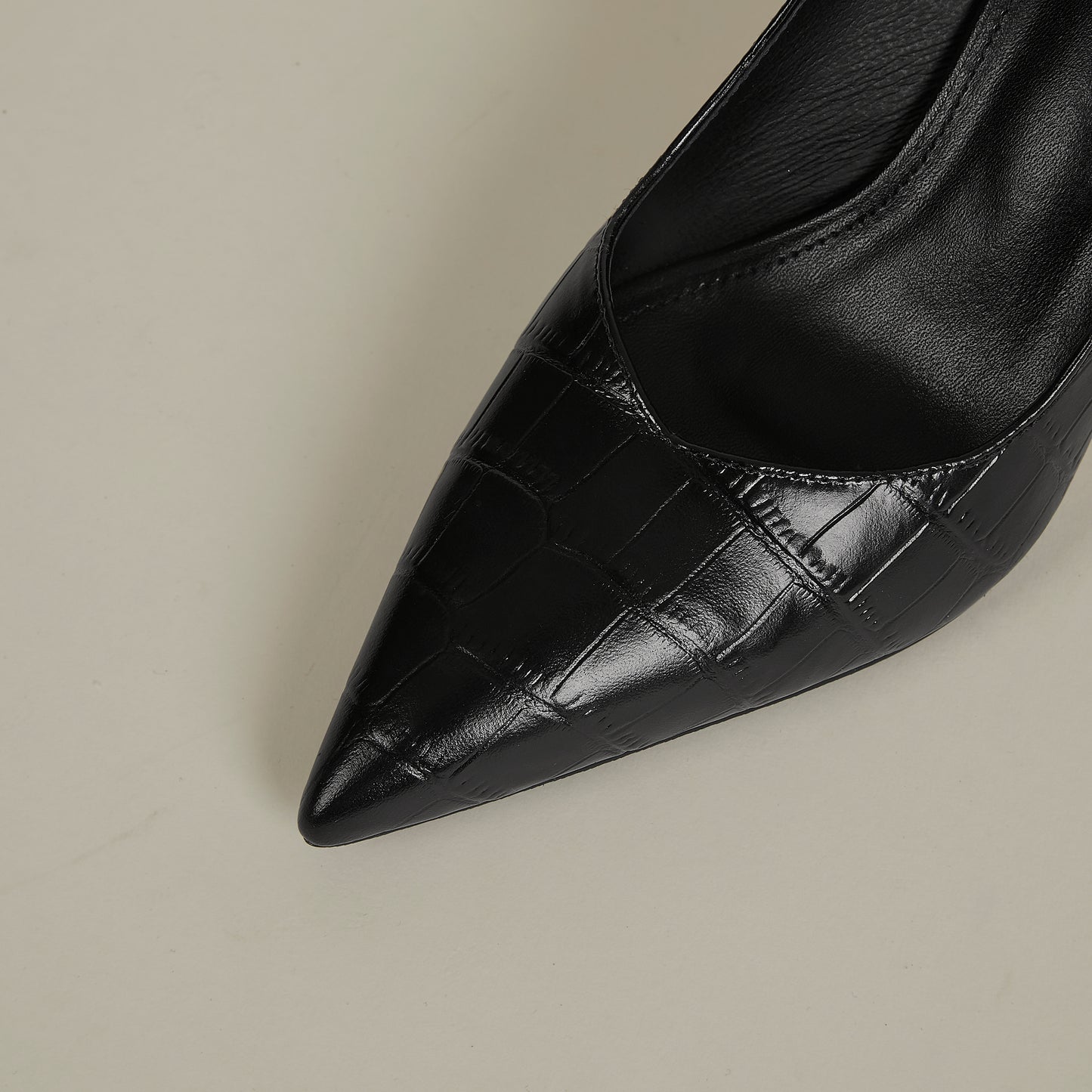 TinaCus Embossed Genuine Leather Women's Pointed Toe Handmade Stiletto Heels Chic Pumps Shoes