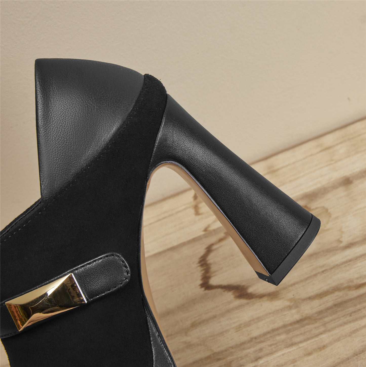 TinaCus Women's Suede Genuine Leather Platform Handmade High Heel Pumps