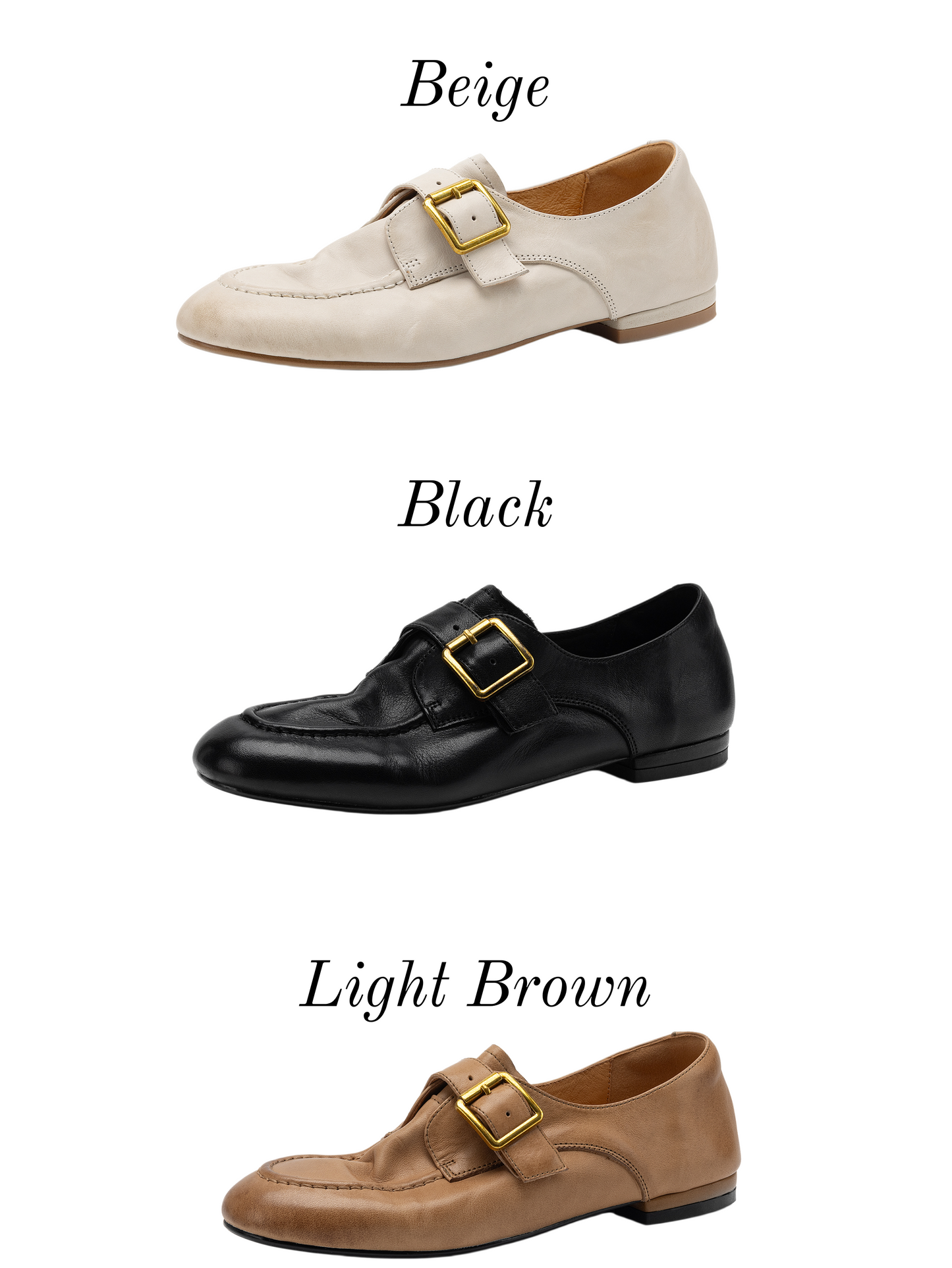 TinaCus Women's Round Toe Genuine Leather Flat Loafers
