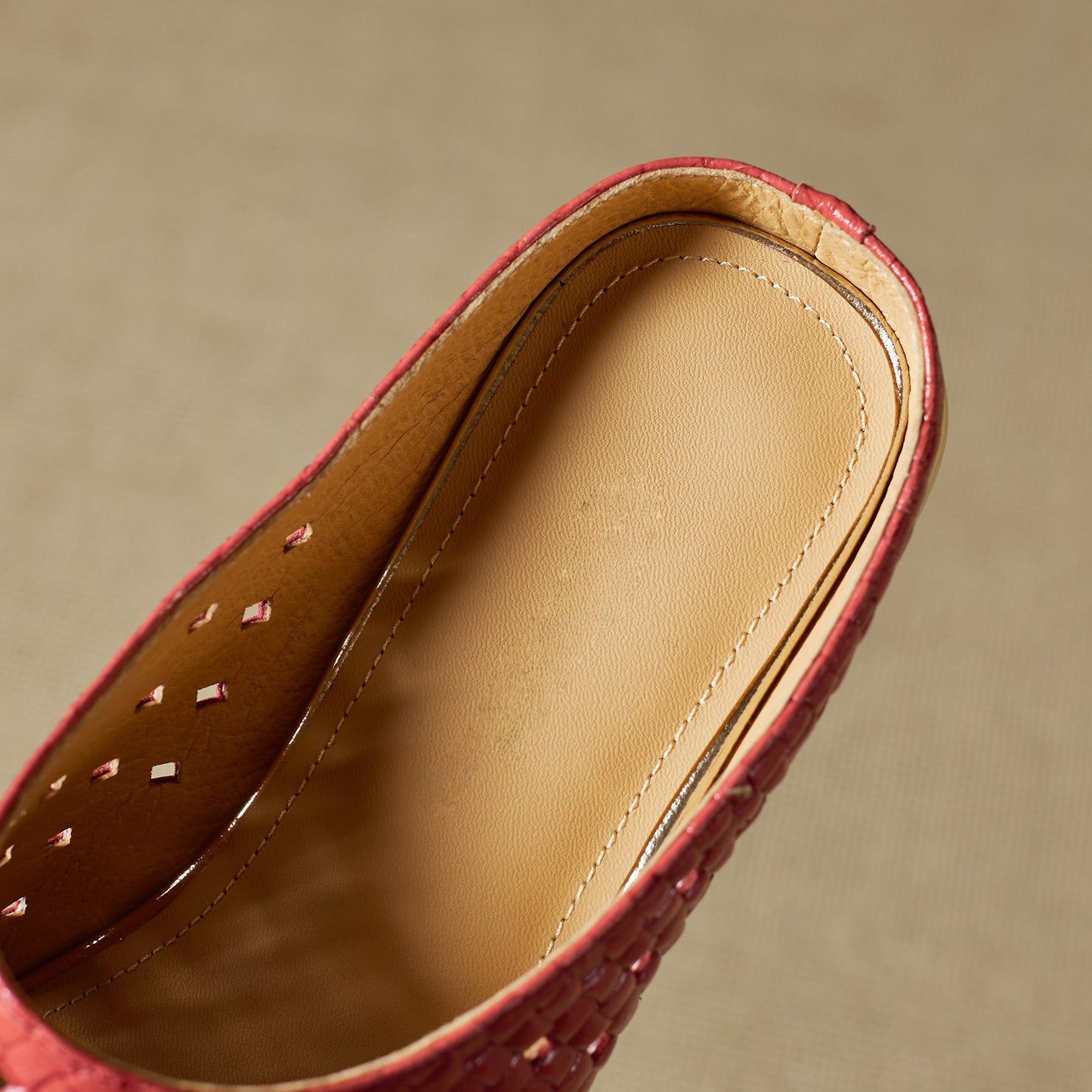 TinaCus Perforated Genuine Leather Women's Flat Mules Handmade Square Toe Slip on Backless Casual Shoes