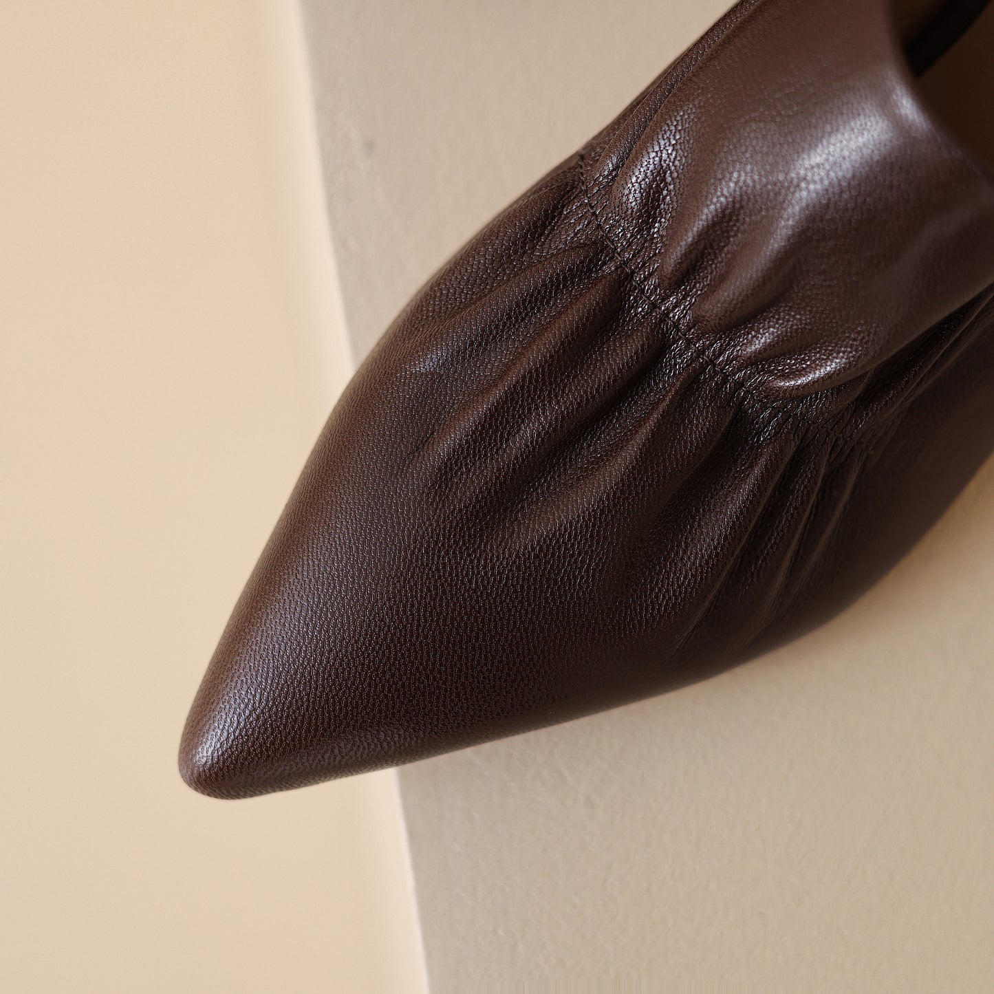 TinaCus Genuine Leather Women's Pointed Toe Kitten Heels Handmade Slip On Pumps Shoes