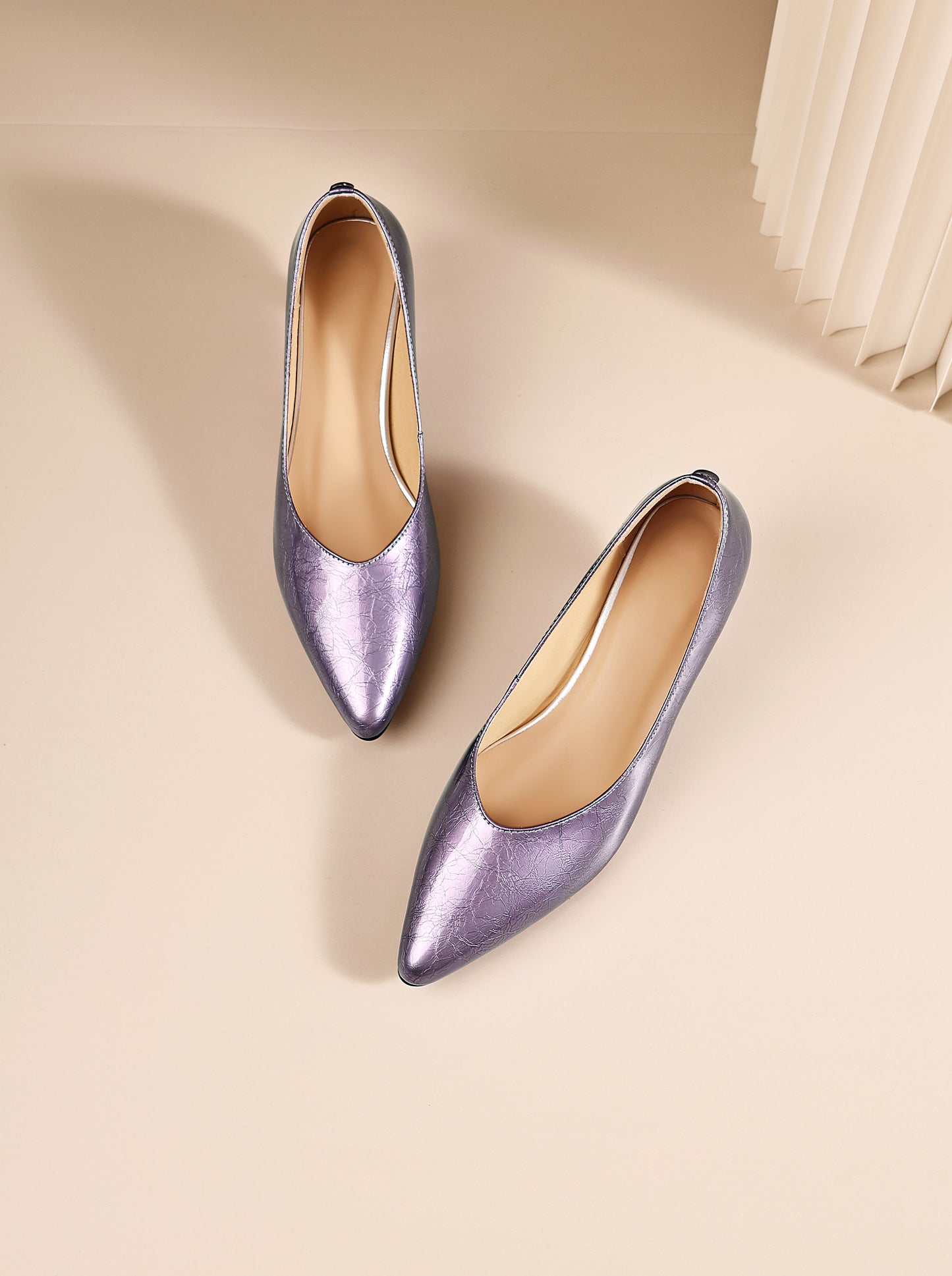 TinaCus Handmade Women's Patent Leather Pointed Toe Slip On Low Heel with Rhinetone Pumps Shoes