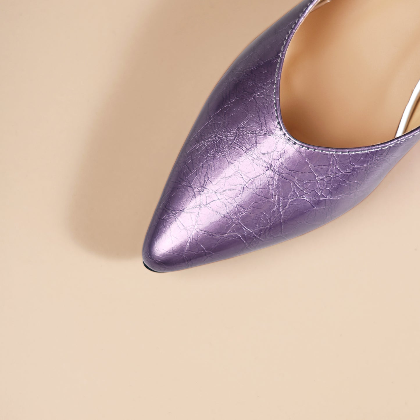 TinaCus Handmade Women's Patent Leather Pointed Toe Slip On Low Heel with Rhinetone Pumps Shoes