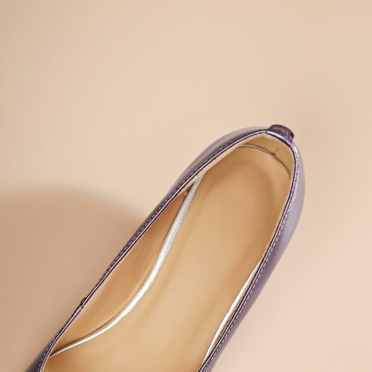 TinaCus Handmade Women's Patent Leather Pointed Toe Slip On Low Heel with Rhinetone Pumps Shoes