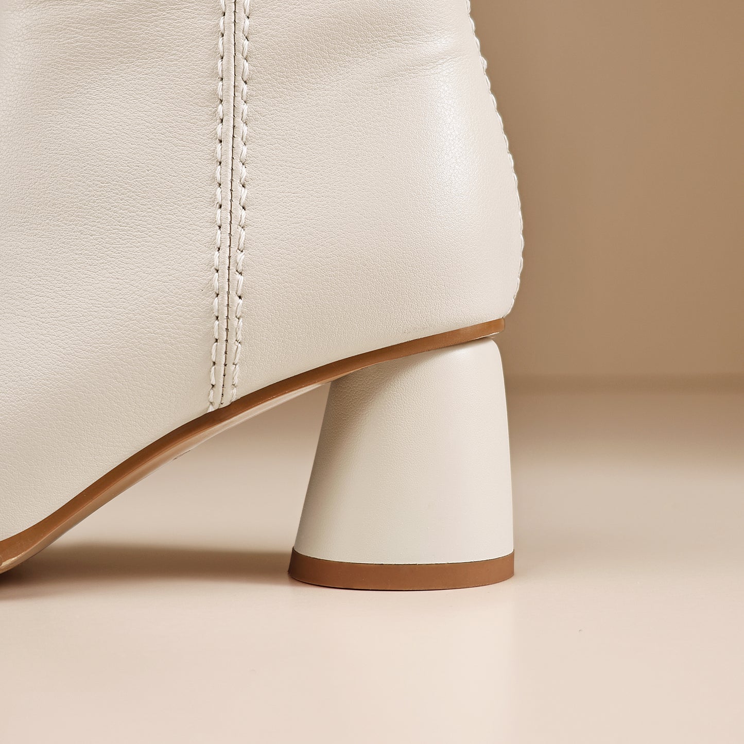 TinaCus Women's Round Toe Handmade Side Zipper Mid Chunky Heels Genuine Leather Ankle Boots