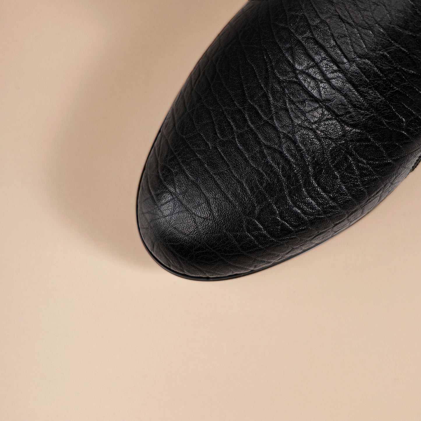 TinaCus Genuine Leather Women's Round Toe Handmade Mid Chunky Heels Chic Ankle Boots with Zipper