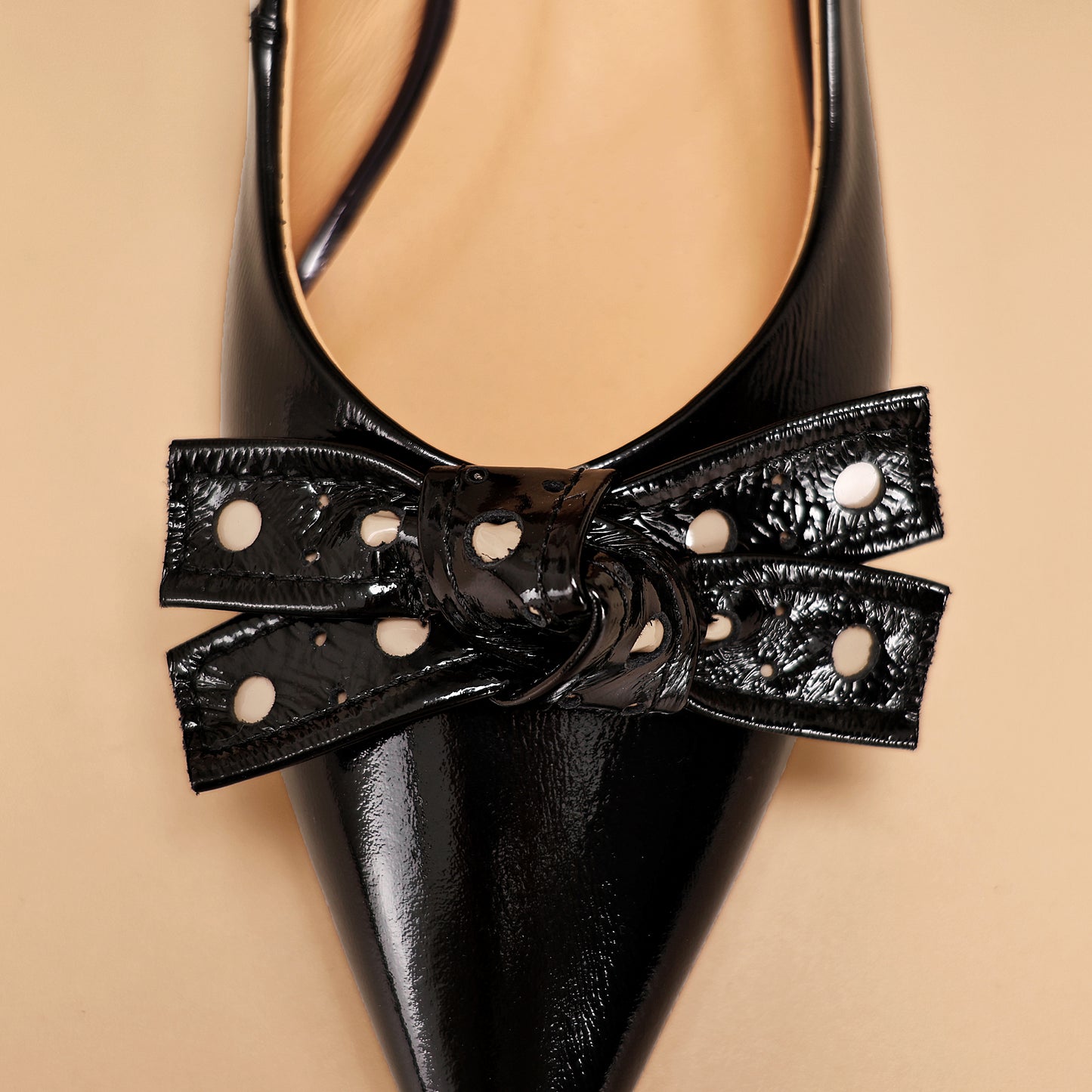 TinaCus Women's Kitten Heel Pumps Handmade Genuine Leather Bowknot with Holes Pointed Toe Dress Shoes Wedding Business