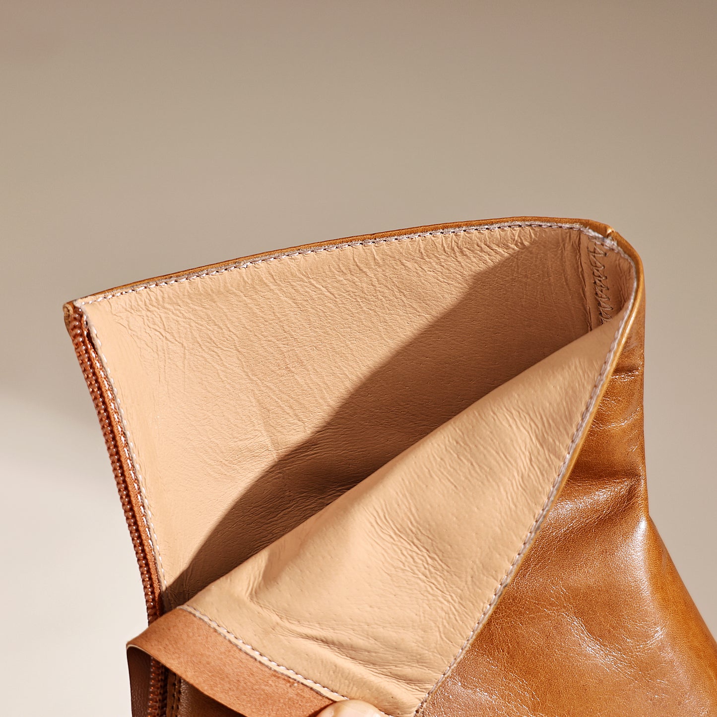 TinaCus Genuine Leather Women’s Pointed Toe Back Zipper Spool Heel Short Boots