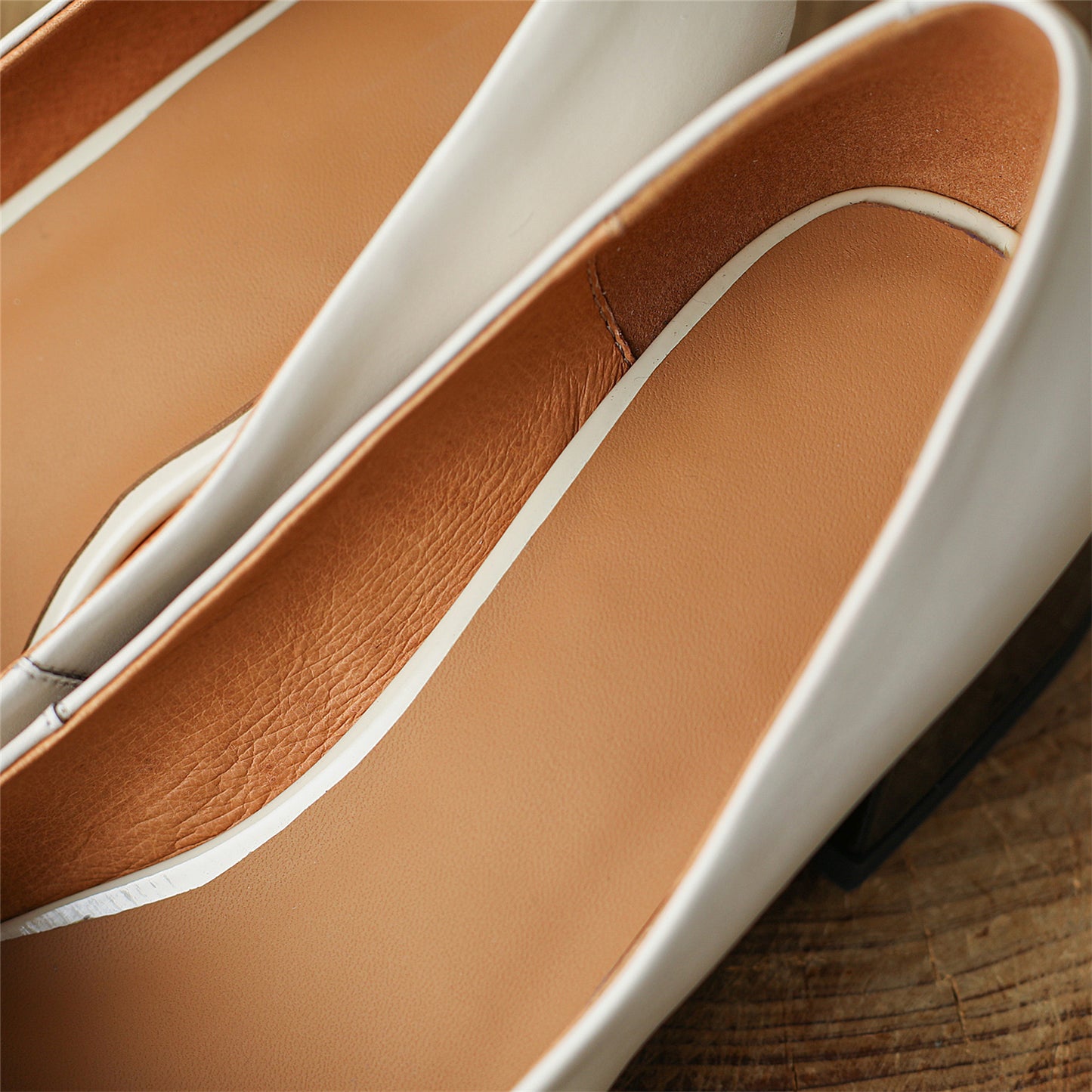 TinaCus Women's Assorted Colors Handmade Genuine Leather Chunky Heel Slip On Pumps