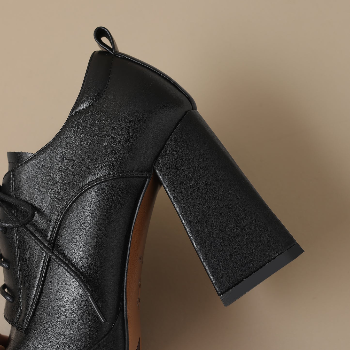 TinaCus Handmade Women's Genuine/Suede Leather Square Toe Lace Up High Block Heel Oxford Shoes with Platform