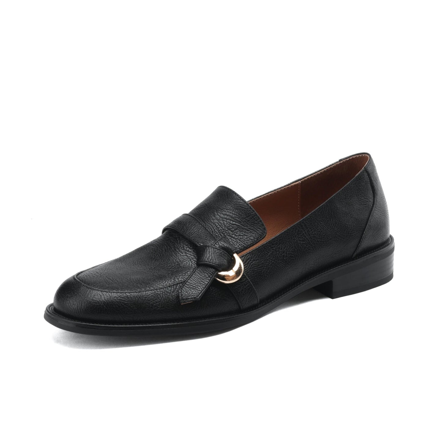 TinaCus Handmade Women's Genuine Leather Round Toe Slip On Flat Shoes