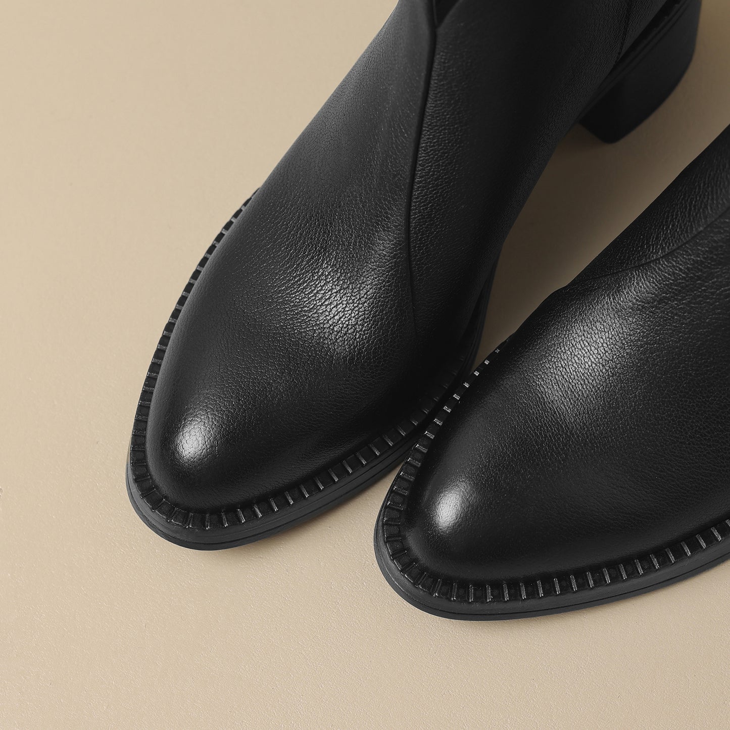 TinaCus Women's Genuine Leather Zip Up Block Heel Handmade Ankle Boots