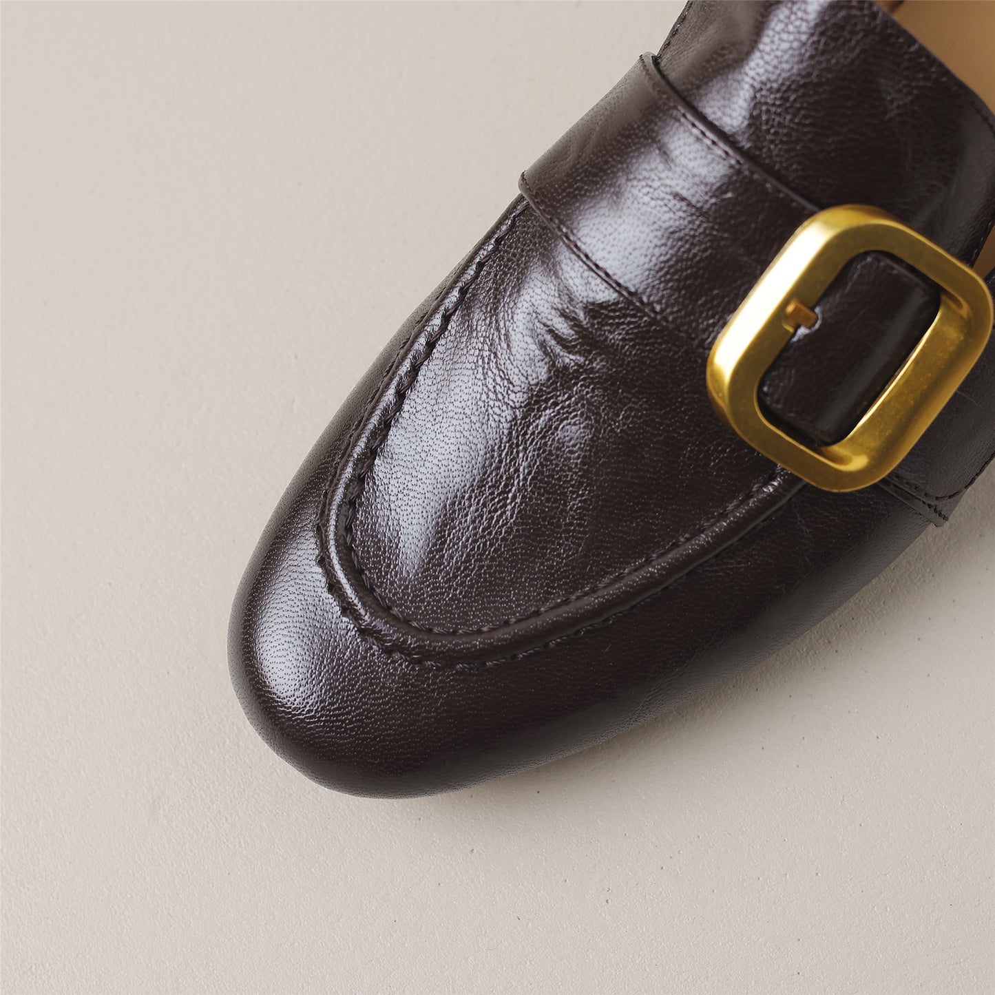TinaCus Handmade Round Toe Women's Genuine Leather Flat Shoes