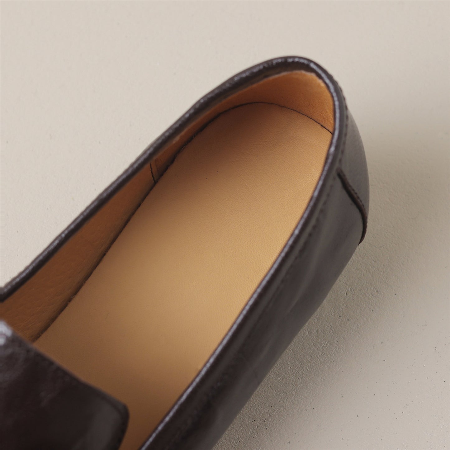 TinaCus Handmade Round Toe Women's Genuine Leather Flat Shoes