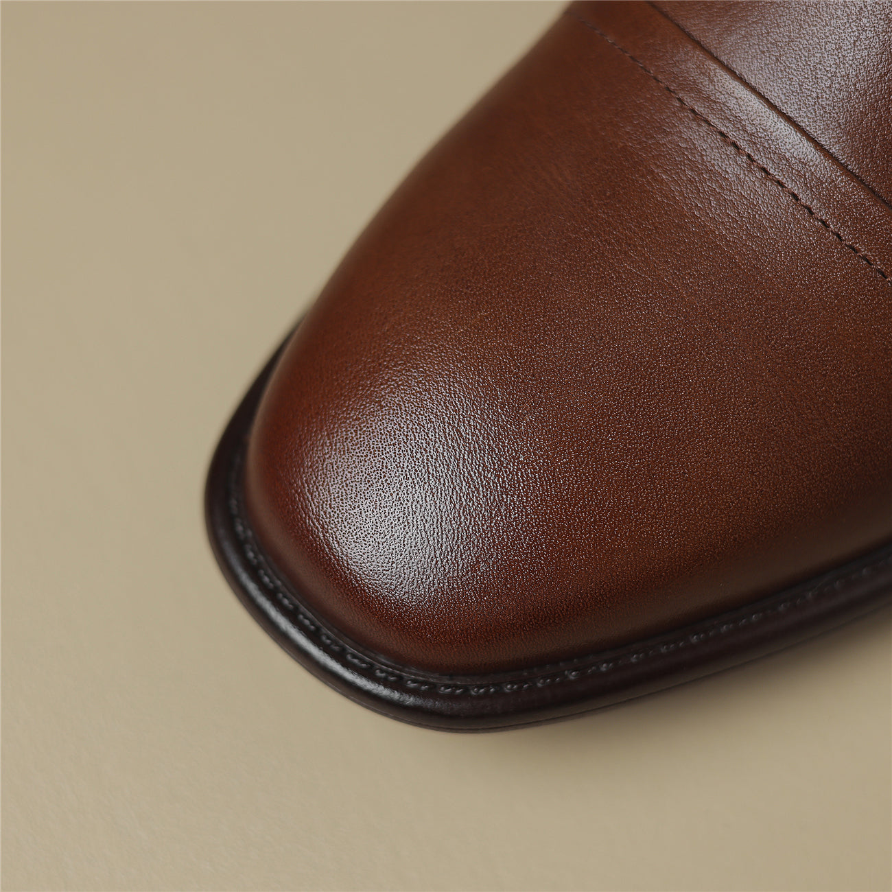 TinaCus Women's Round Toe Genuine Leather Handmade Slip On Flat Shoes